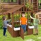 Wooden Outdoor Playhouse with Serving Stations and Safe Door for Toddlers